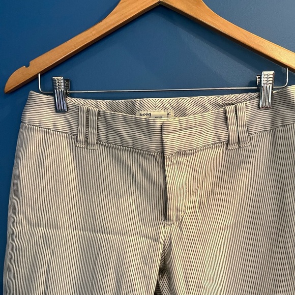 Banana Republic Stretch Beige/Creme Striped Wide Leg Trouser Y2K Size 8 - Picture 3 of 11